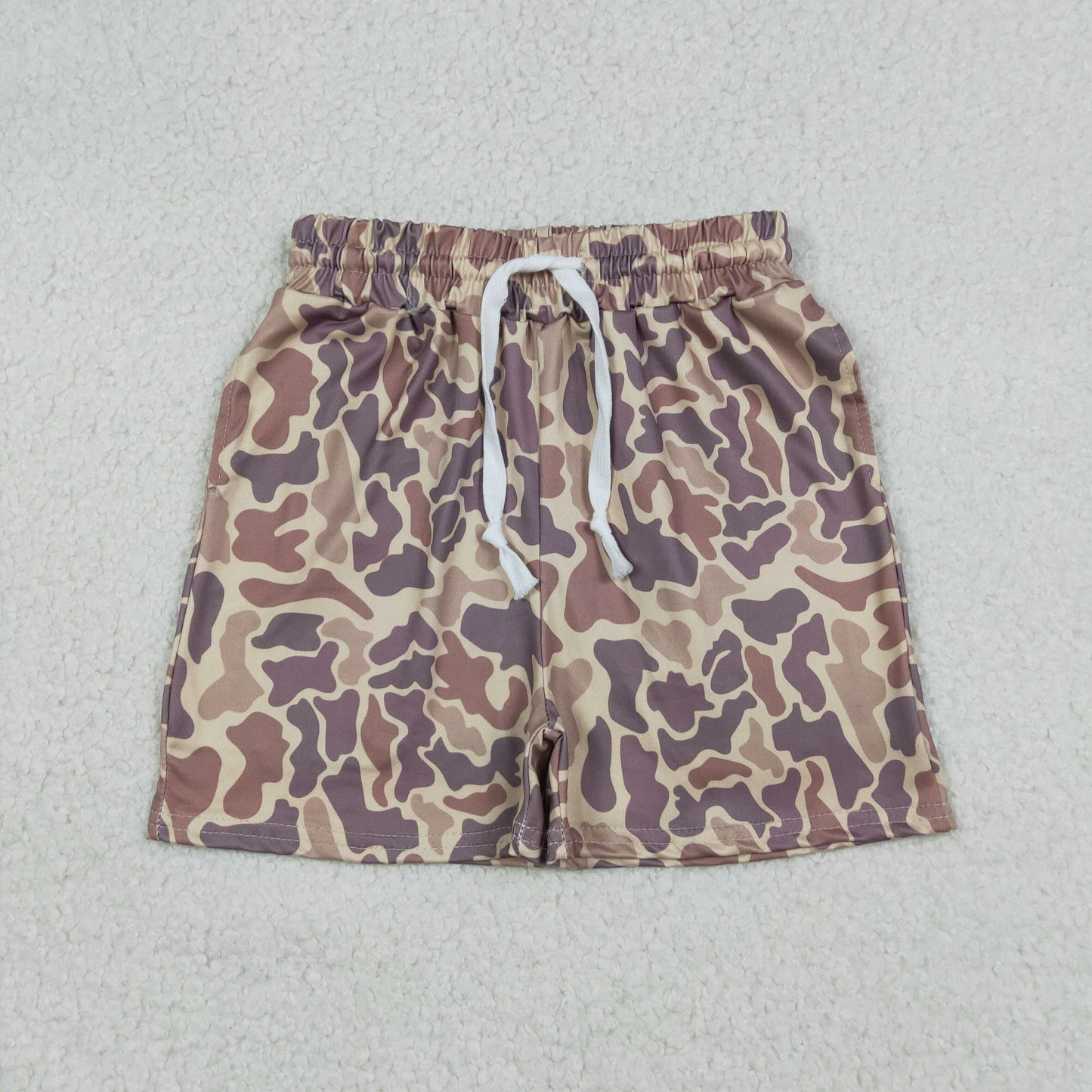 RTS NO MOQ BT1701 +SS0762 Baby Boys Southern Khaki Camo Polo Shirt with Pockets Short Sleeve Button up Top Camo Shorts Bottom Set