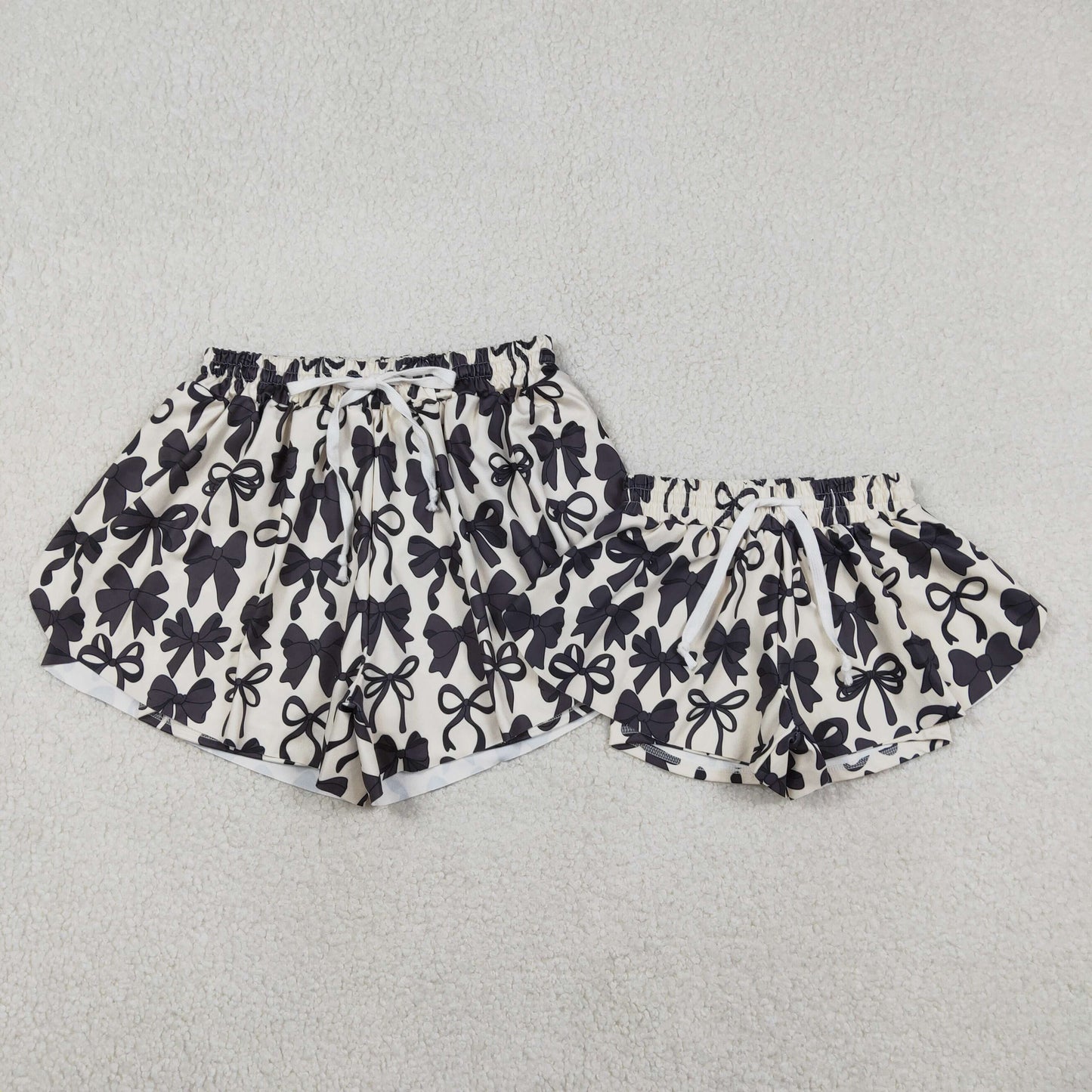 RTS NO MOQ Sibling baby girl clothes and Adult clothes yoga kids shorts and adult shorts