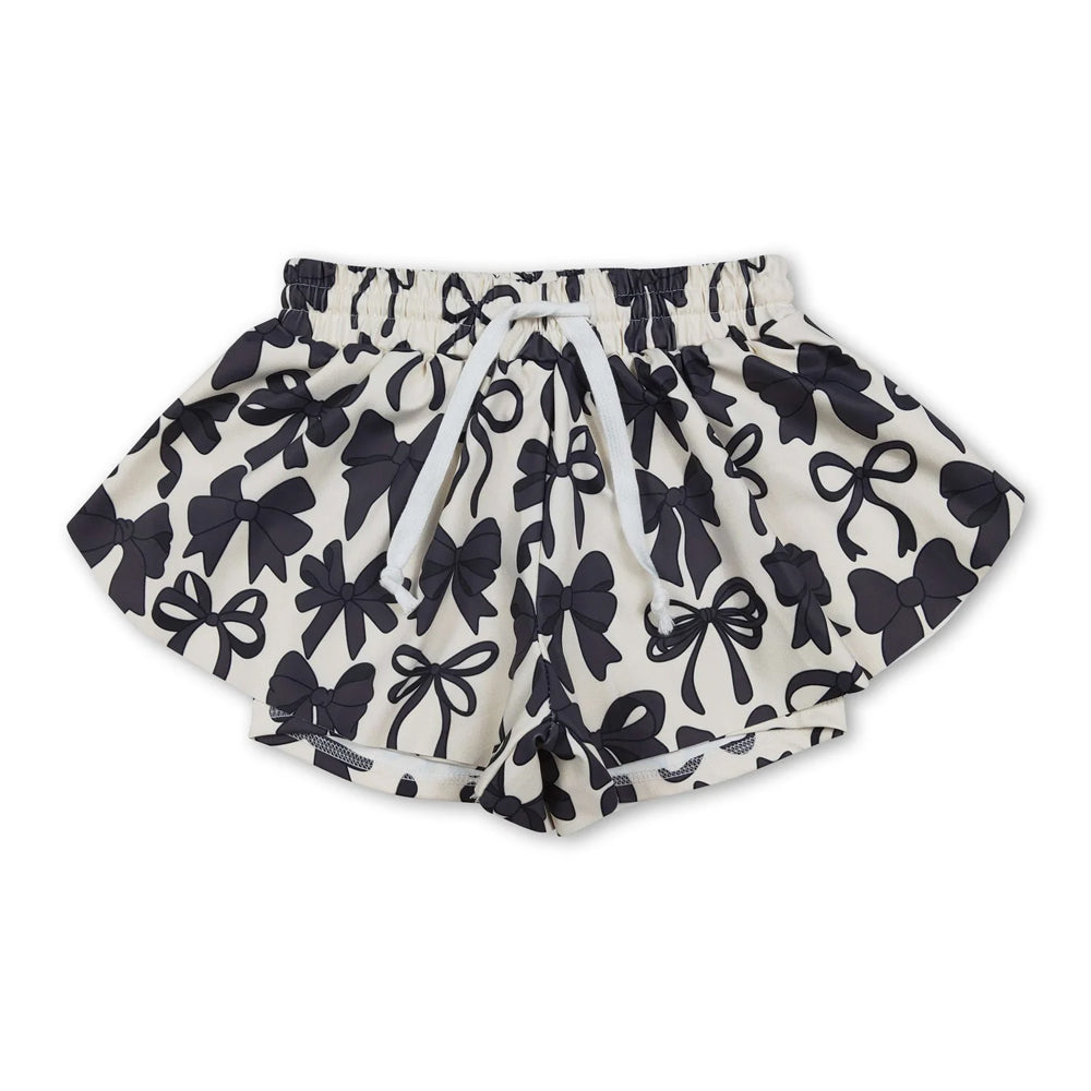 RTS NO MOQ Sibling yoga fabric Baby Girls Butterfly Print Elastic Waist Stretch Yoga Sports Shorts Bottoms