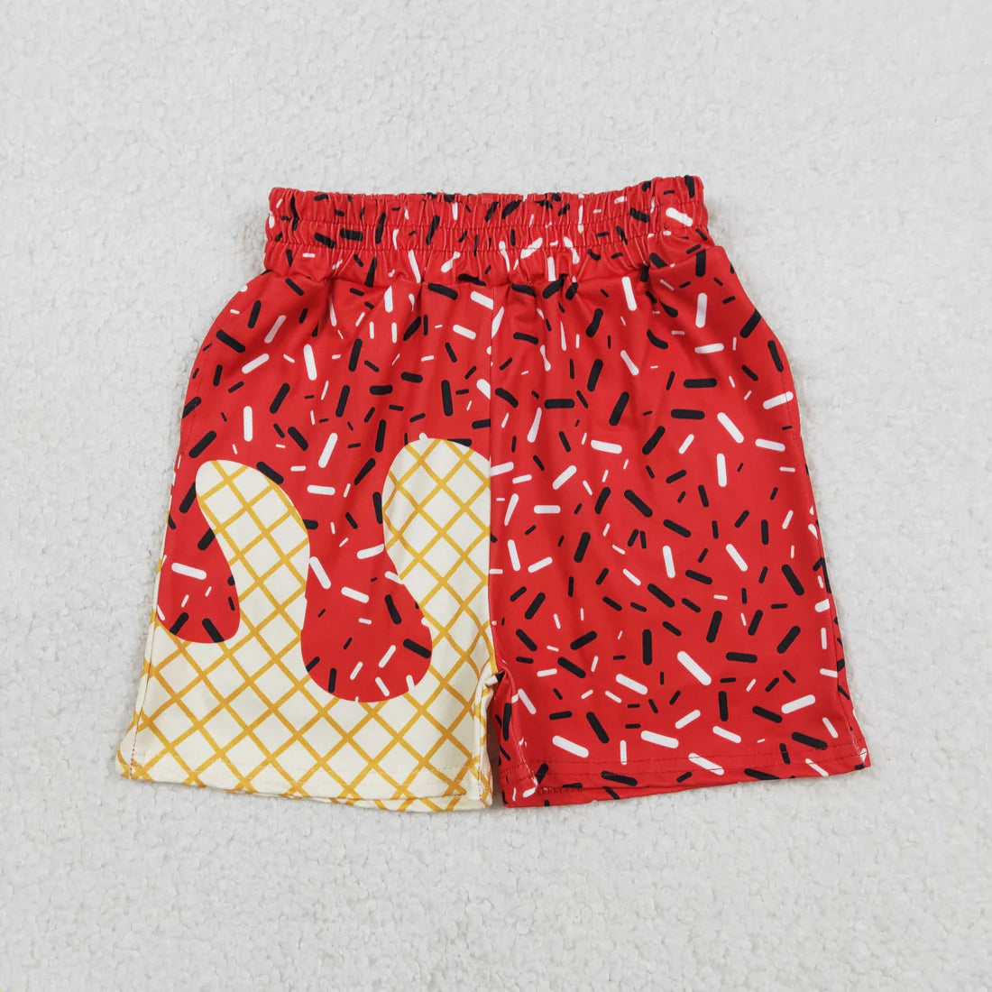 Best Sell RTS Baby Boys Red Sprinkle Drip Team Shorts Bottom Cute And Fashionable Infant Clothing