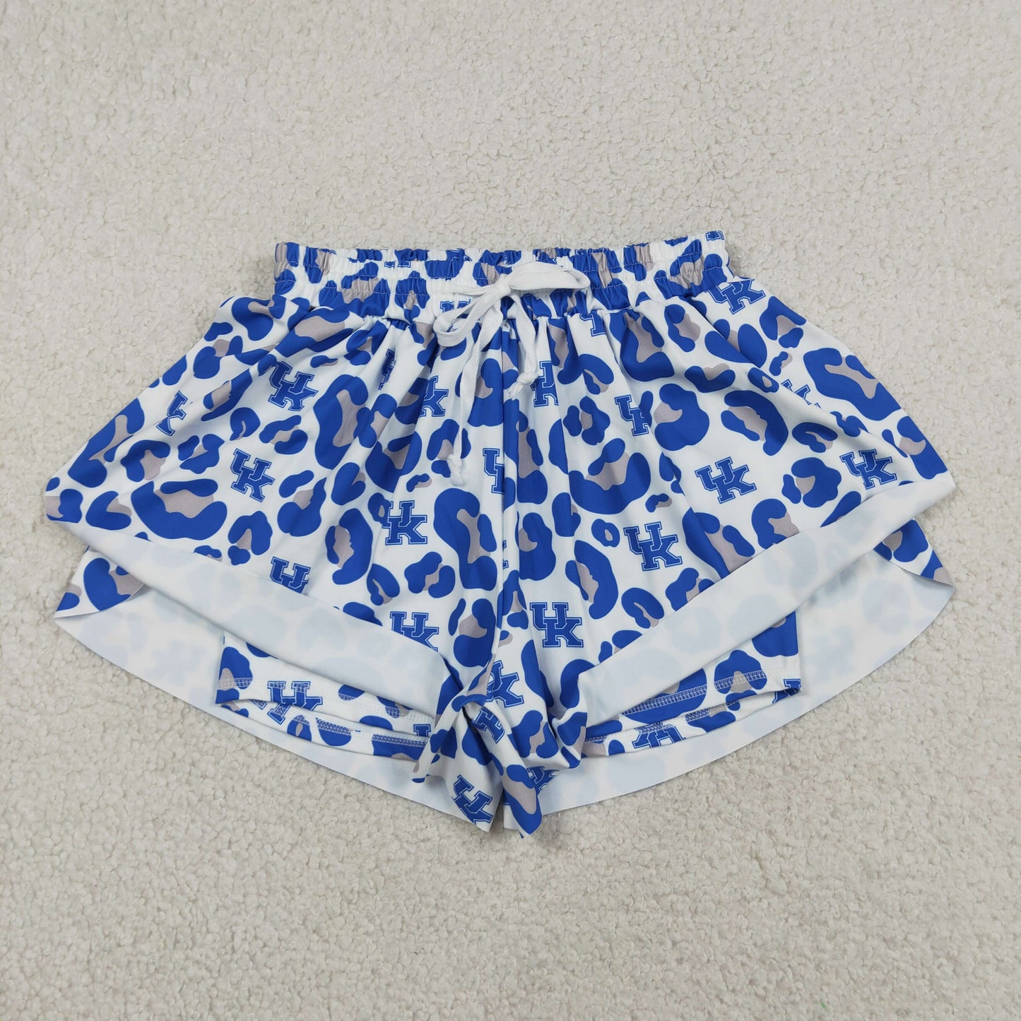 RTS NO MOQ milk silk SS0802 Adult Women Team Blue Leopard Yoga Active Butterfly Bottoms