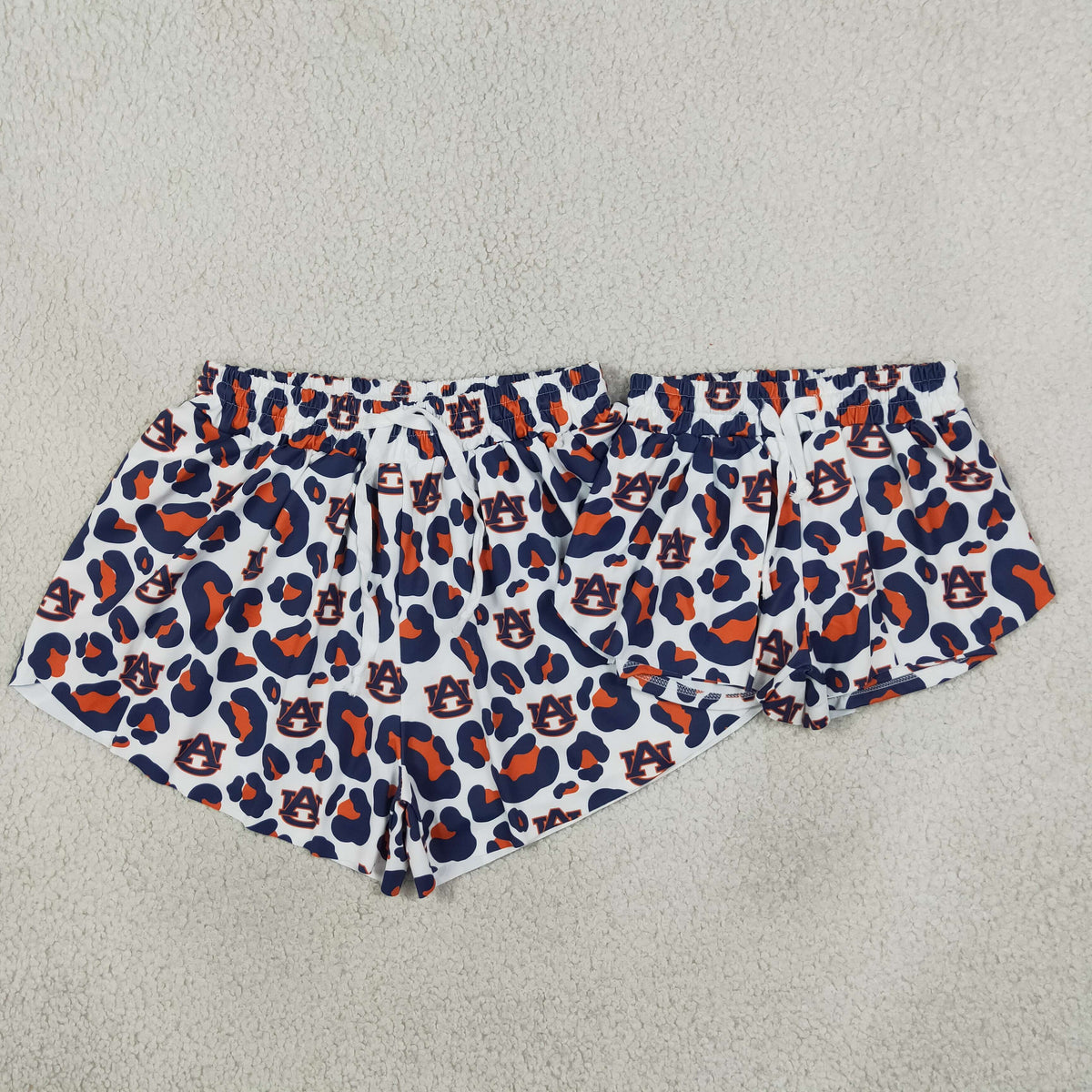 NEW RTS NO MOQ yoga fabric SS0809 Yoga Adult Women Navy Leopard Yoga Ruffle Shorts Team Bottoms