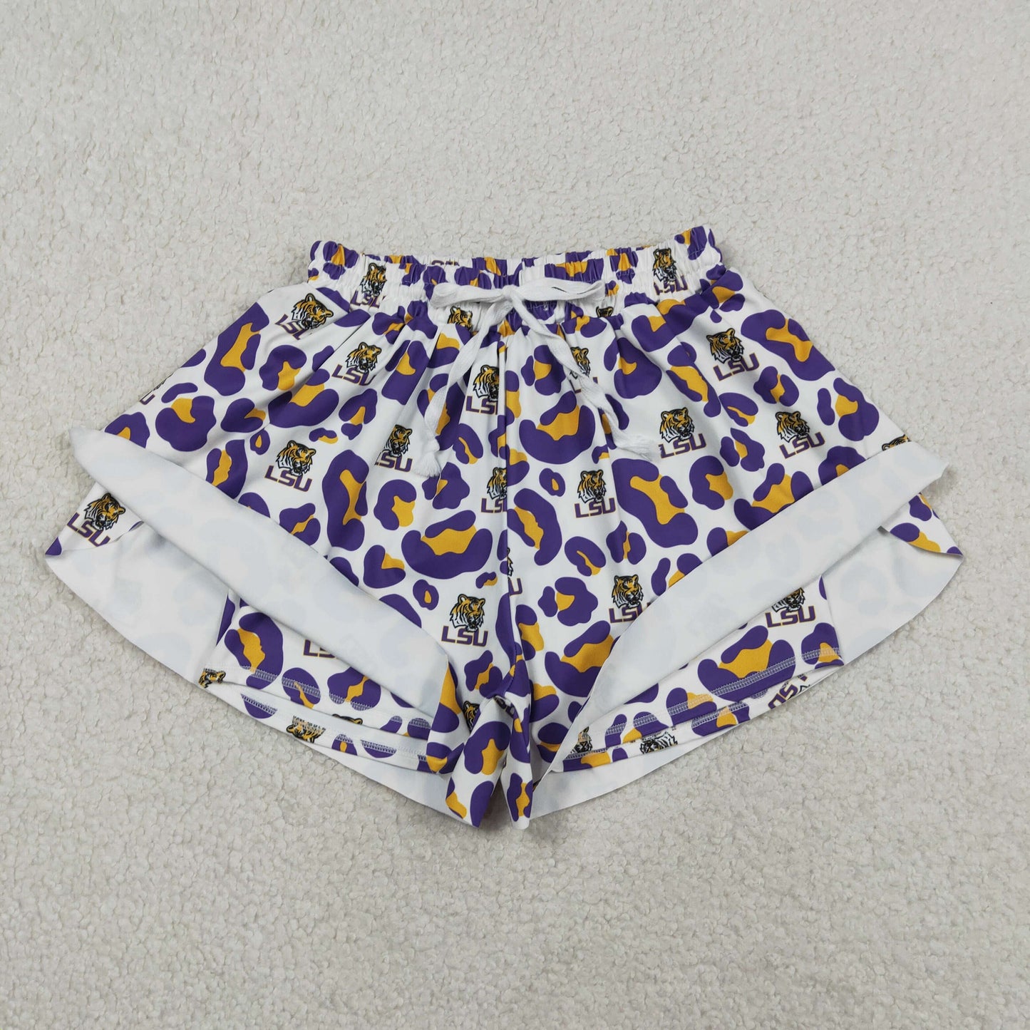 RTS NO MOQ SS0811 Adult Women's Leopard Team Yoga Active Butterfly Print Shorts Bottoms