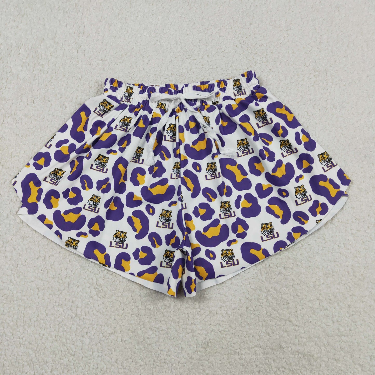 RTS NO MOQ SS0811 Adult Women's Leopard Team Yoga Active Butterfly Print Shorts Bottoms