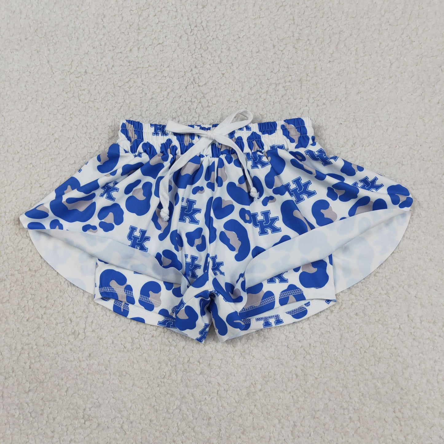 RTS NO MOQ SS0812 Baby Girls Blue Leopard Active Yoga Shorts Team Butterfly Bottoms for Toddlers