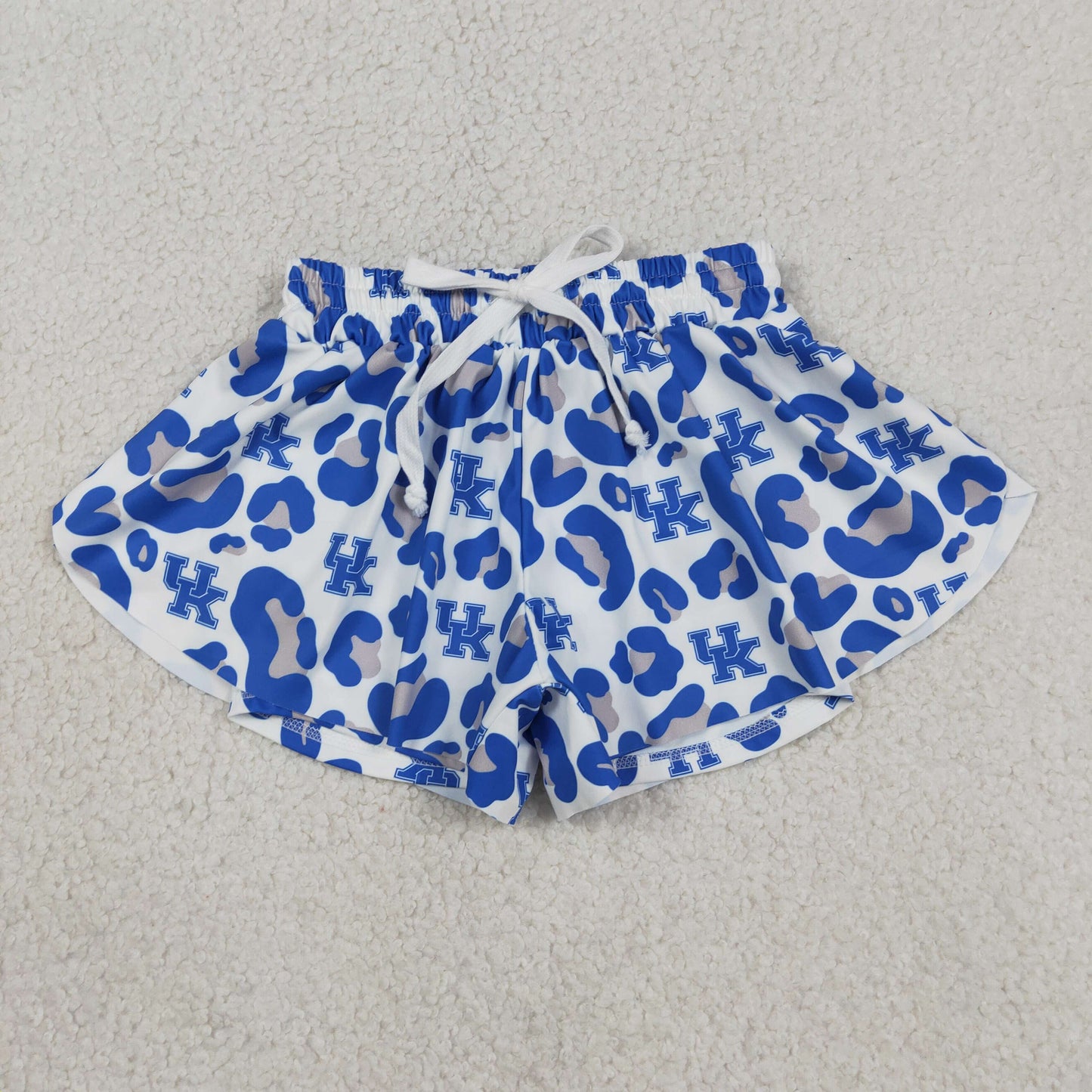 RTS NO MOQ SS0812 Baby Girls Blue Leopard Active Yoga Shorts Team Butterfly Bottoms for Toddlers