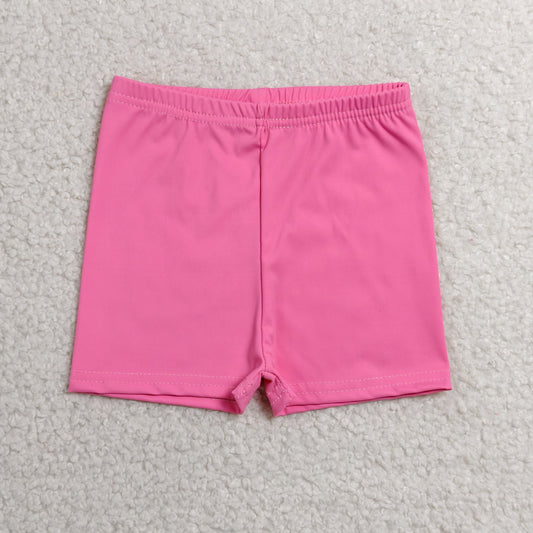 RTS NO MOQ yoga fabric cotton SS0826 Baby Girls Solid Pink Yoga Active Wear Shorts Bottom Summer Outfit
