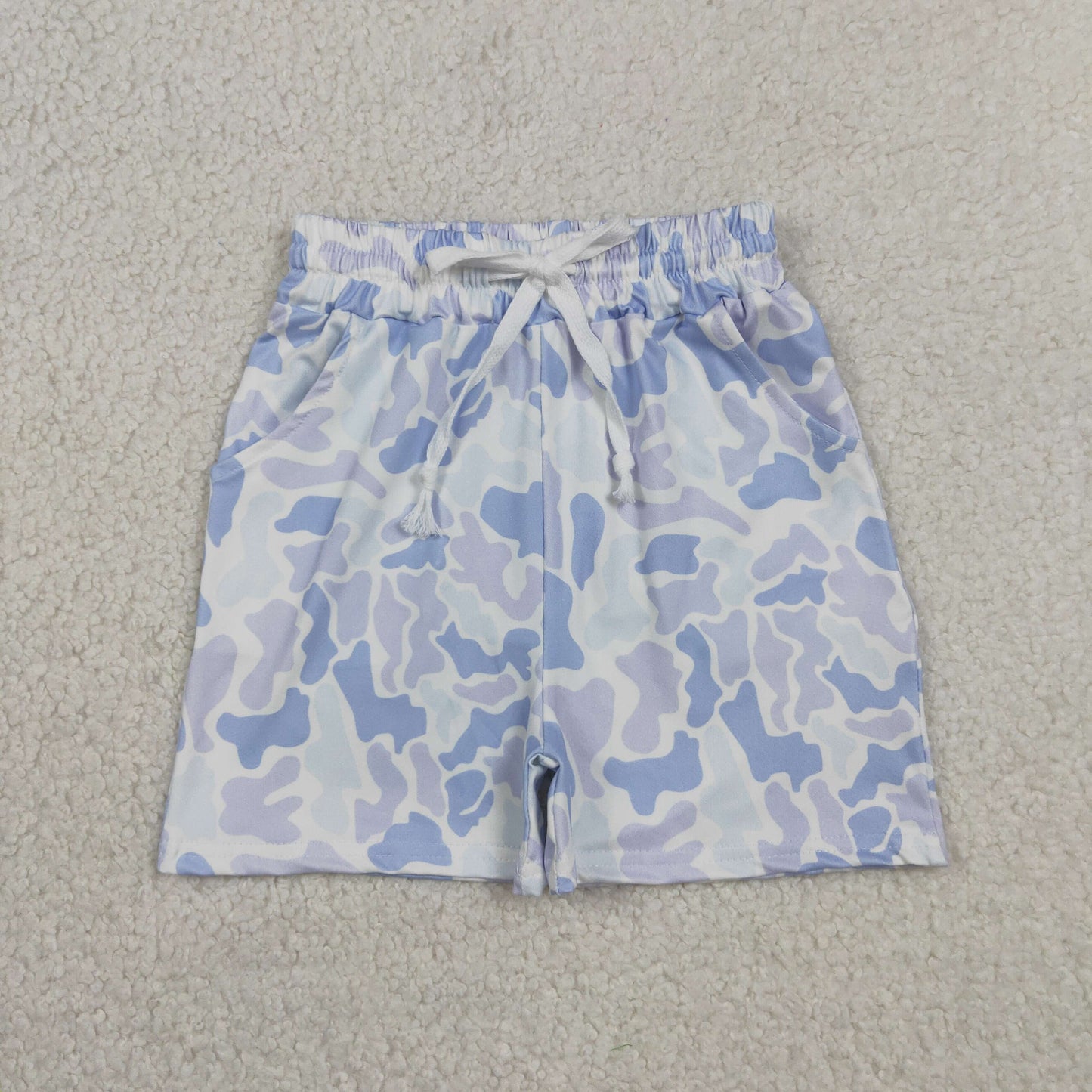 RTS NO MOQ milk silk BSSO2036（BT1766+SS0886）Baby Boys Fashion Southern Camo Light Grey Polo Top Shorts Se