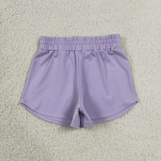 RTS NO MOQ yoga fabric cotton SS0895 Baby Girls Lavender Summer Yoga Active Sport Shorts Bottom