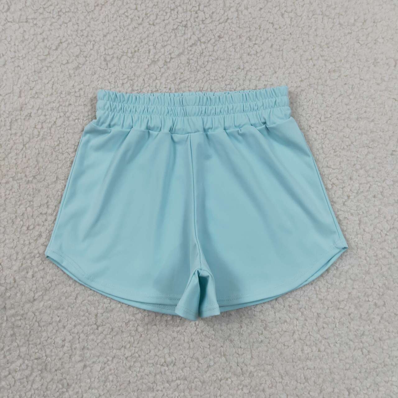 RTS NO MOQ yoga fabric cotton SS0898 Baby Girls Light Blue Summer Yoga Active Sport Shorts Bottom