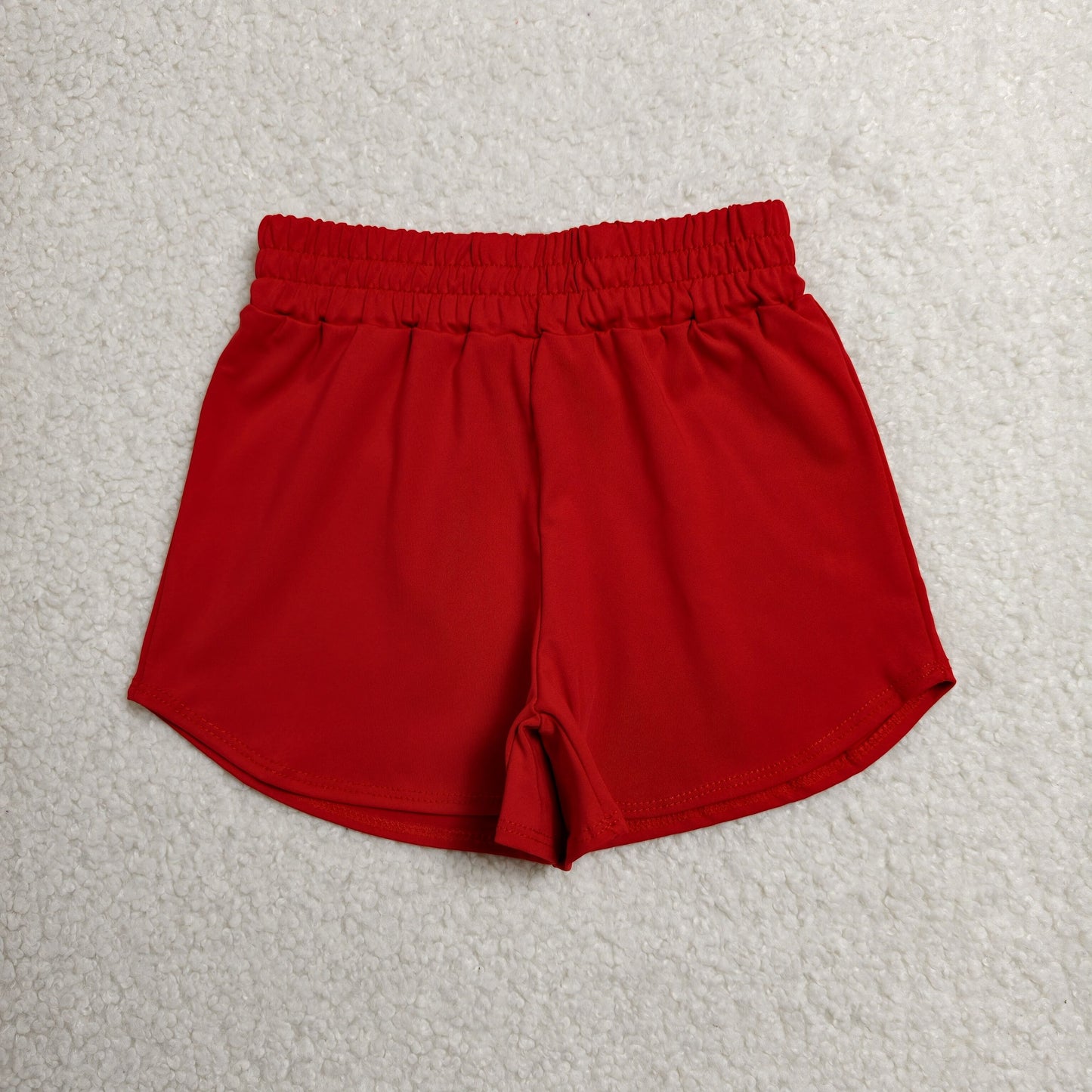 RTS NO MOQ yoga fabric cotton SS0901 Baby Girls Red Summer Yoga Active Sport Shorts Bottom