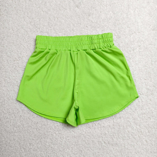 RTS NO MOQ yoga fabric cotton SS0903 Baby Girls Green Summer Yoga Active Sport Shorts Bottom