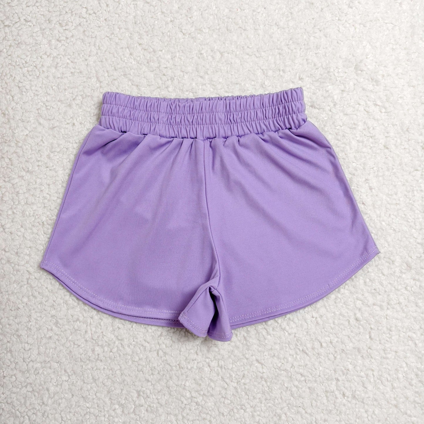 RTS NO MOQ Sibling yoga fabric cotton Baby Girls Solid Yoga Sport Shorts Active Bottoms