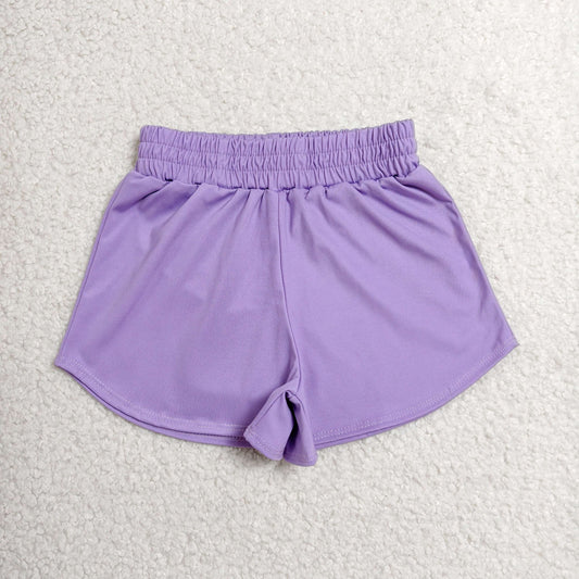 RTS NO MOQ yoga fabric cotton SS0905 Baby Girls Purple Yoga Active Sport Shorts Summer Bottom