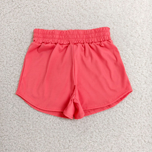 RTS NO MOQ yoga fabric cotton SS0908 Baby Girls Pink Yoga Active Summer Shorts Bottom