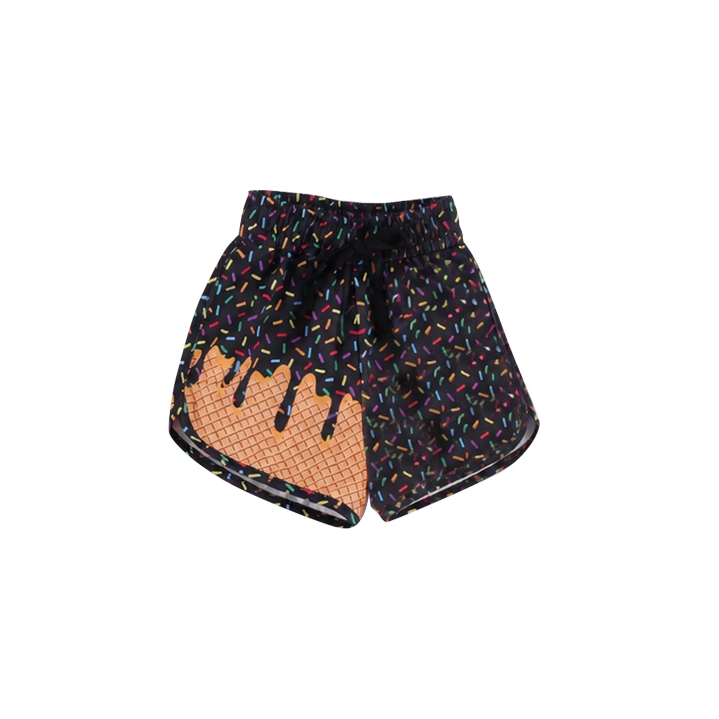 (Pre Order) No moq milk silk Baby Girls Cute Colorful Sprinkles Drip Team Shorts