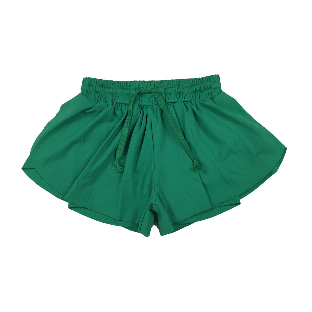 RTS NO MOQ Sibling yoga fabric cotton Baby Girls Solid Color Yoga Sports Shorts Bottoms