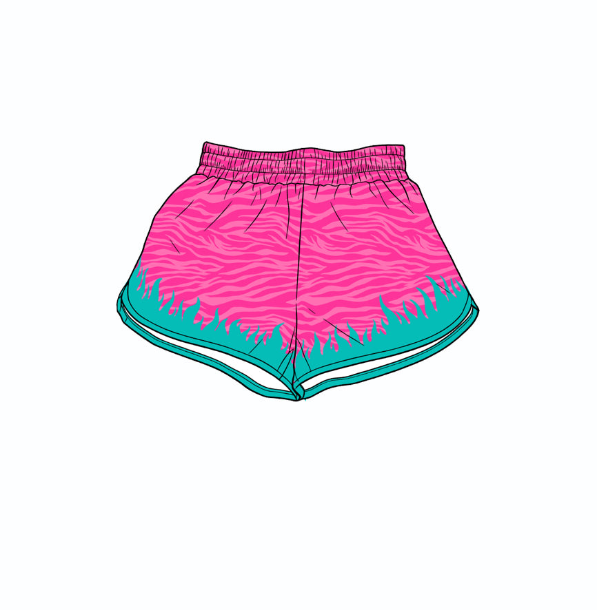 (Preorder new) No moq yoga fabric Mom And Me Pink Aqua Casual Yoga Active Elastic Waist Summer Bottoms