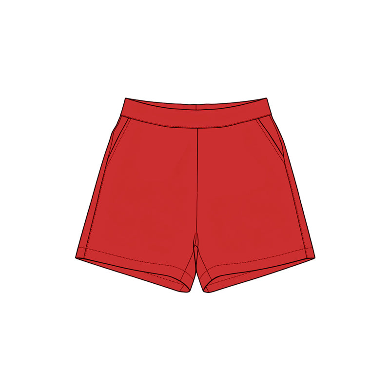 (Preorder new) No moq SS0960 Yoga Baby Girls Solid Red Pocket Short Yoga Skort Athletic Casual Bottoms