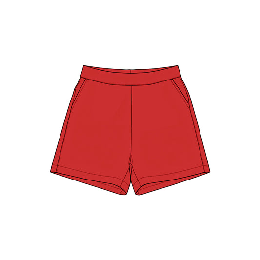 (Preorder new) No moq SS0960 Yoga Baby Girls Solid Red Pocket Short Yoga Skort Athletic Casual Bottoms