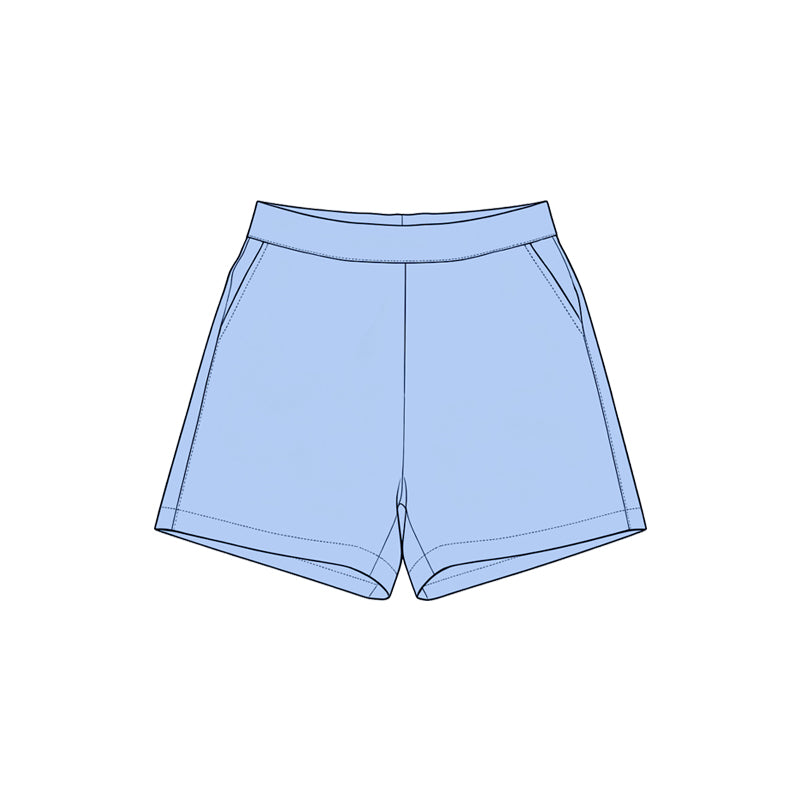 (Preorder new) No moq SS0961 Yoga Baby Girls Solid Light Blue Pocket Short Yoga Skort Athletic Casual Bottoms