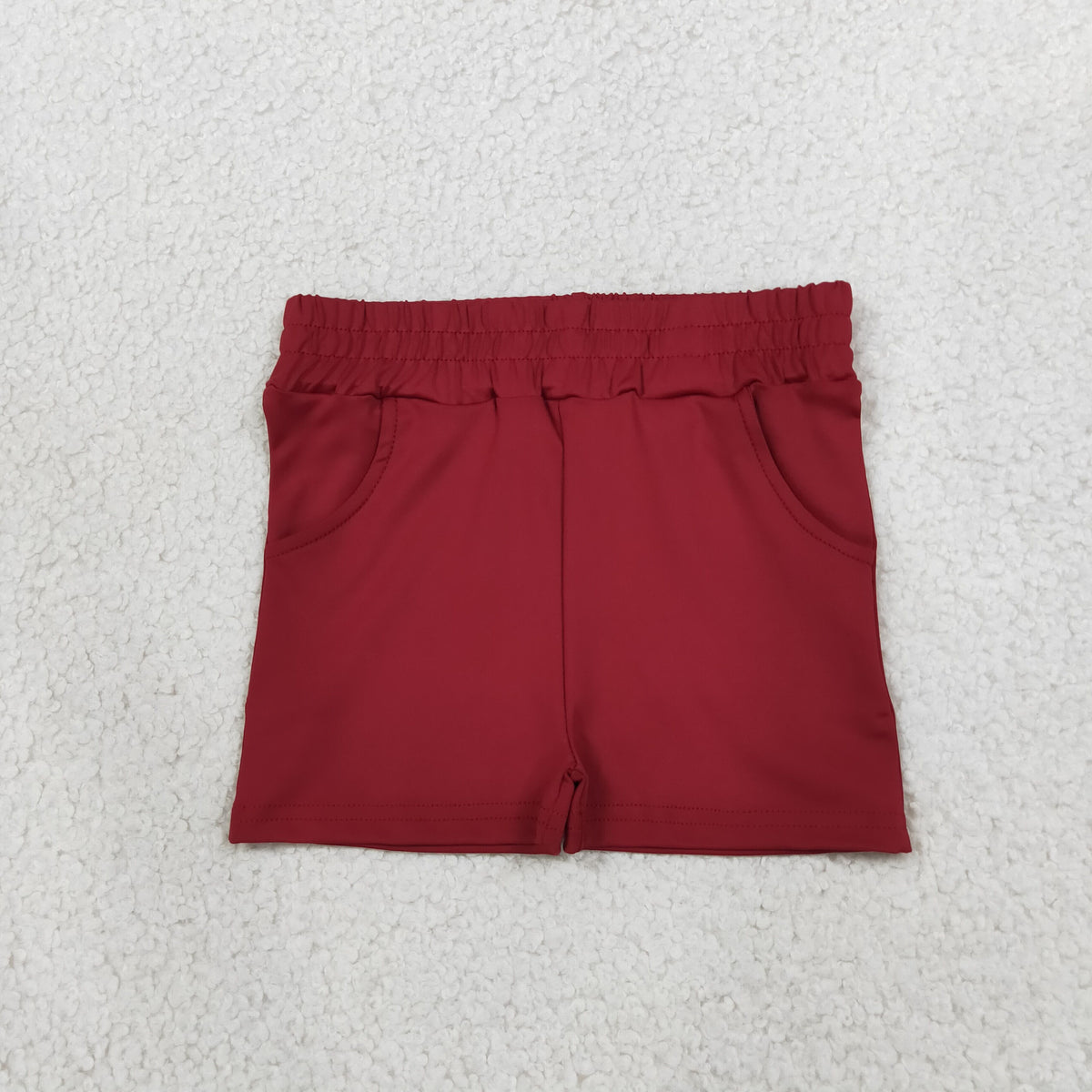 NEW RTS NO MOQ yoga fabric cotton SS0962 Yoga Baby Girls Solid Maroon Pocket Short Yoga Skort Casual Bottoms
