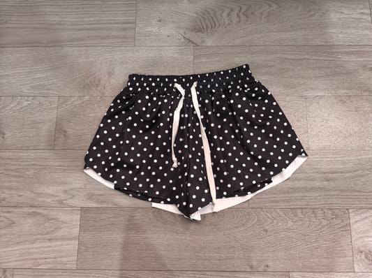 (Sample) No moq yoga fabric SS0975 Yoga Adult Women Black Polka Dots Yoga Active Butterfly Shorts Bottom