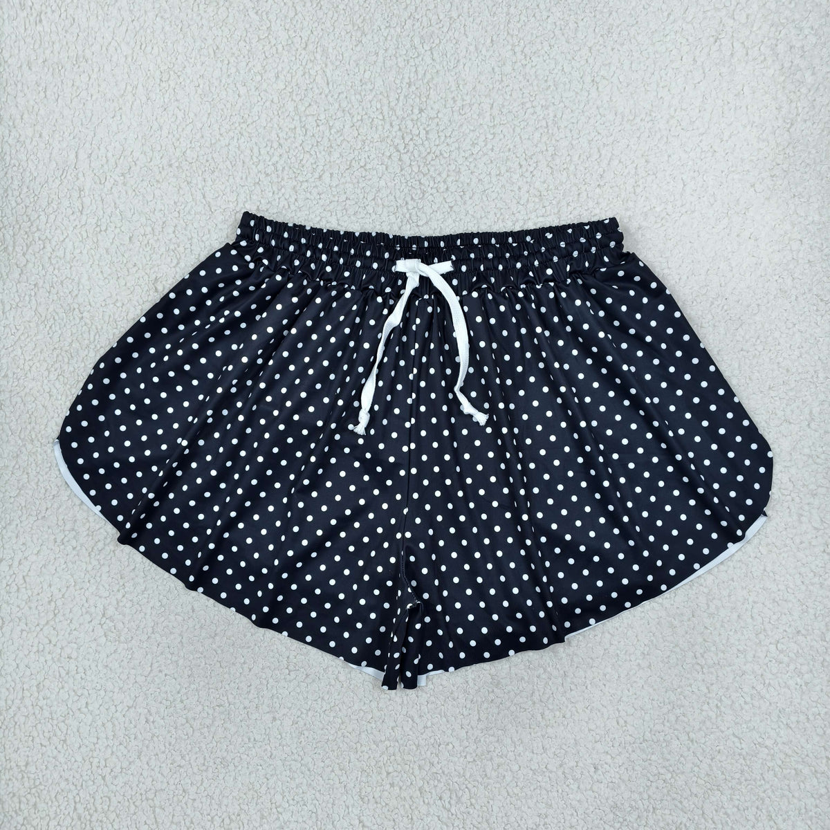 NEW RTS NO MOQ yoga fabric SS0975 Yoga Adult Women Black Polka Dots Yoga Butterfly Shorts Bottom