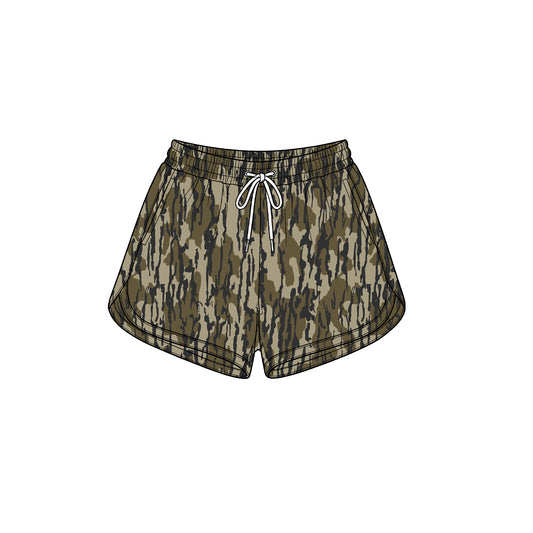 (Preorder new) No moq Yoga Adult Women Wood Camo Yoga Active Pockets Shorts Bottom