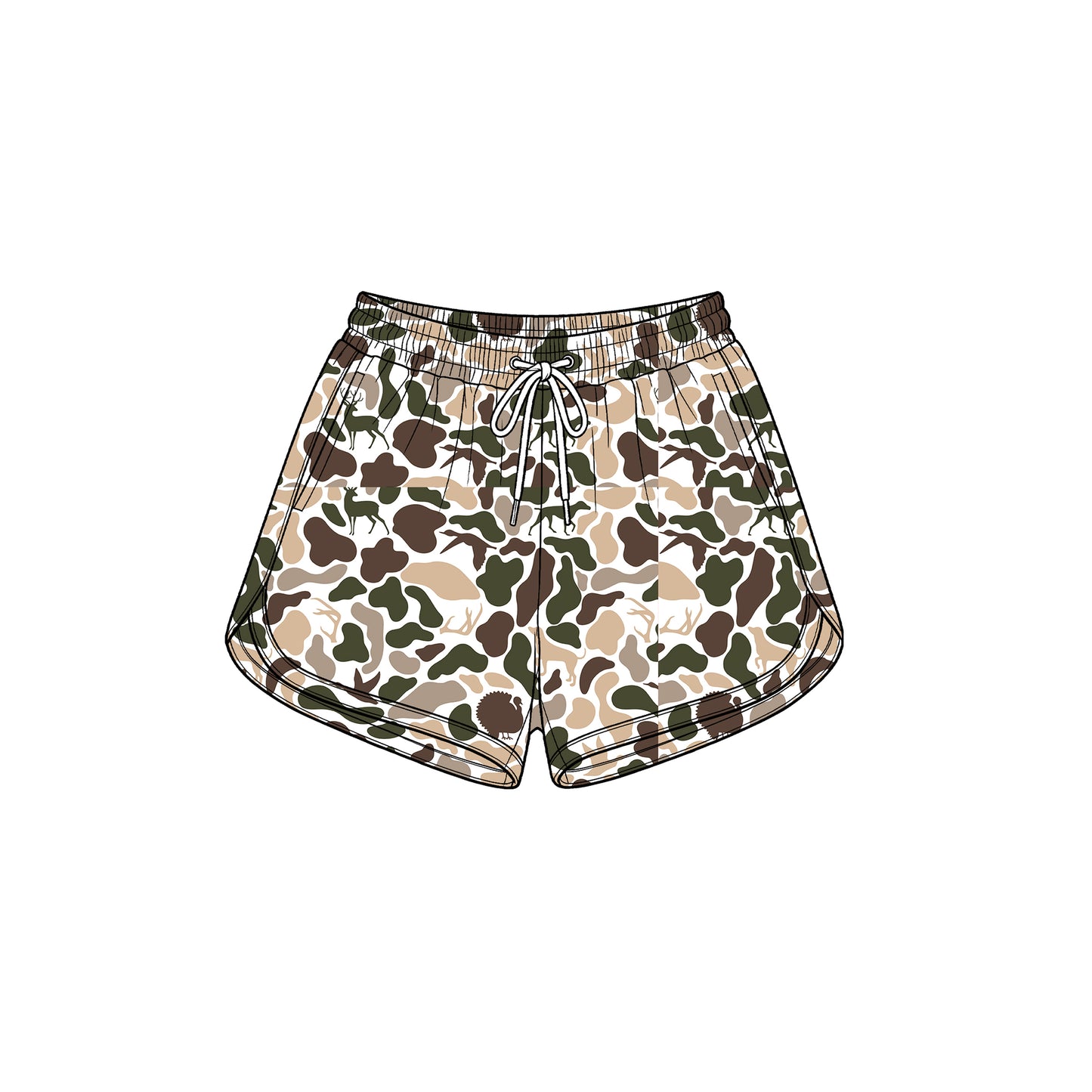 (Preorder new) No moq Yoga Adult Women Wood Camo Yoga Active Pockets Shorts Bottom