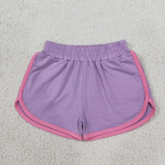 NEW RTS NO MOQ cotton SS0991 Baby Girls Lavender Pink Shorts Cute Daily Wear Toddler Shorts Bottom