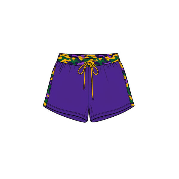 (Preorder new) No moq SS1013 Baby Boys Camo Purple Pockets Shorts Casual Bottom