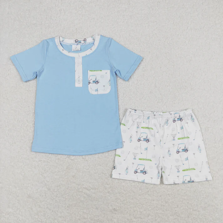 RTS NO MOQ  Baby Girls Golf Summer Sibling Boys Rompers Clothes Sets