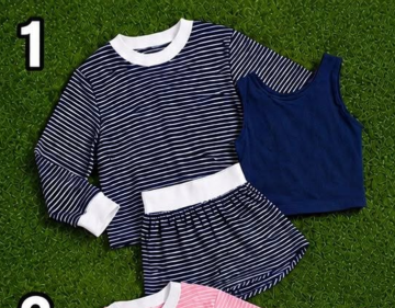 custom moq 5 mix size ASD01 Baby Girls Stripe Three Piece Outfit Long Sleeve Crew Neck Top Solid Tank Top And Stripe Skirt Casual Matching Set