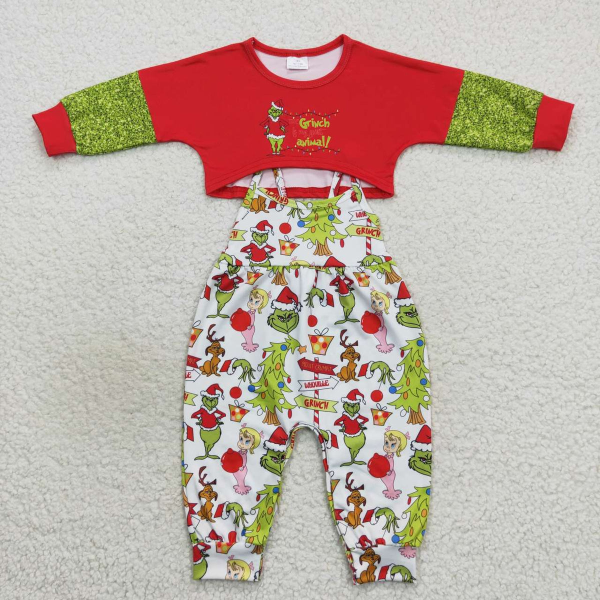 GLP0687 Cute Clothes red green long sleeve white trousers suit