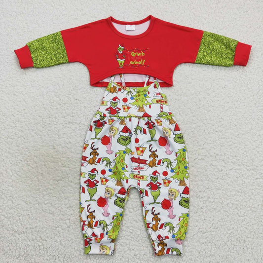 GLP0687 Cute Clothes red green long sleeve white trousers suit