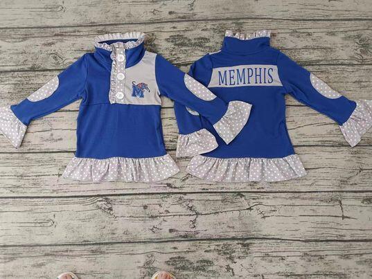 Girls blue long sleeve top MEMPHIS moq 5