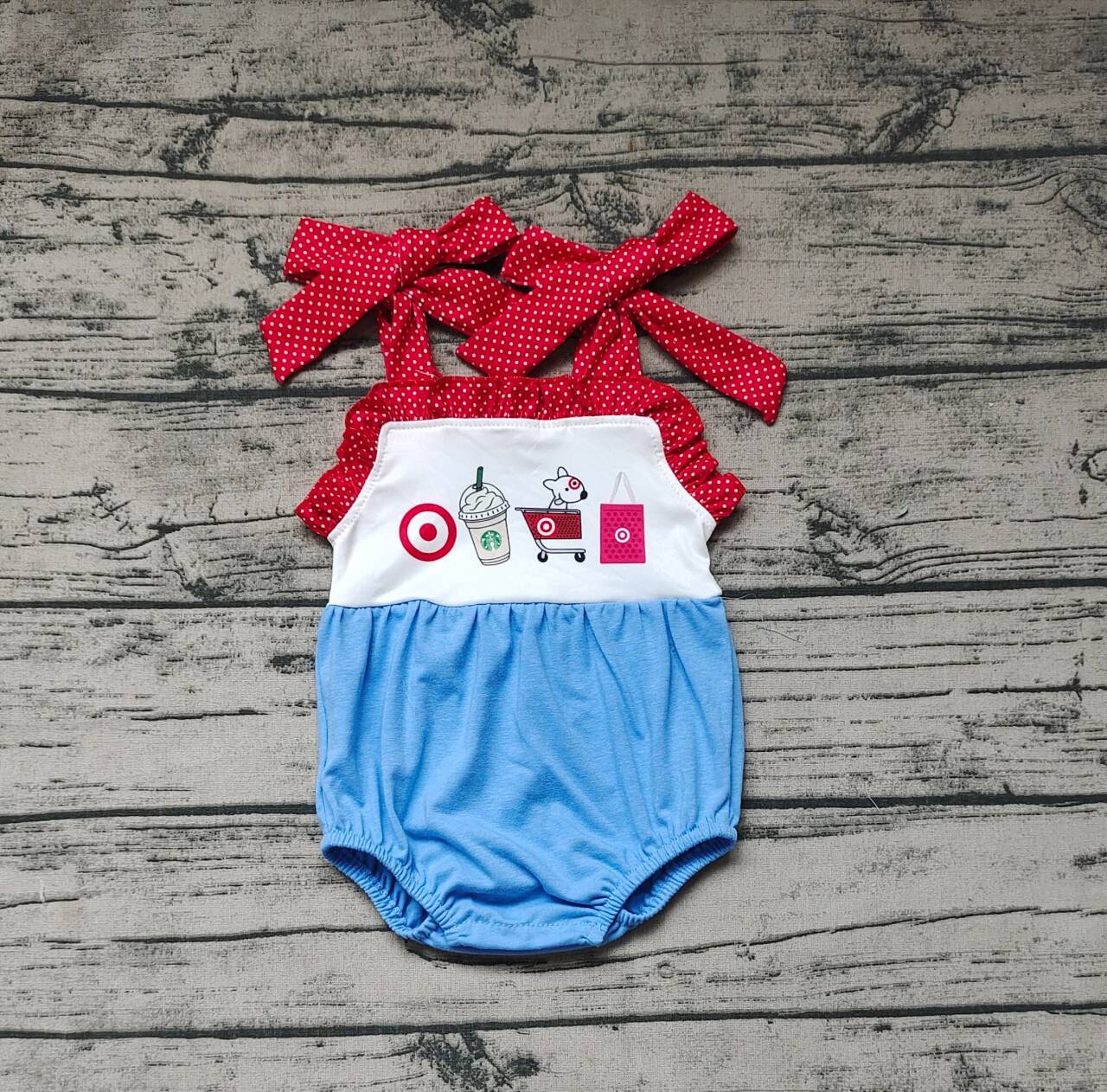 RTS Target puppy target blue short-sleeved red shorts set