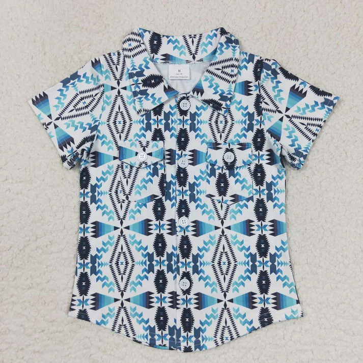 RTS Baby Boys Western Sibling Short Sleeve Buttons Tee Shirts Tops