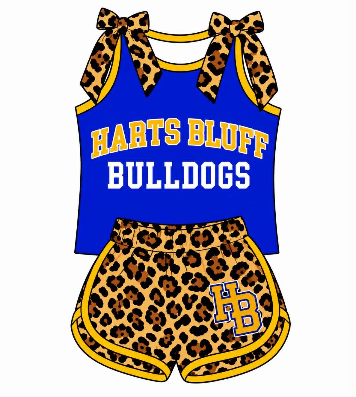 custom moq 5 mix size TH070601 Baby Girls Leopard Printed Bow Sleeveless Top Leopard Shorts Outfit Set