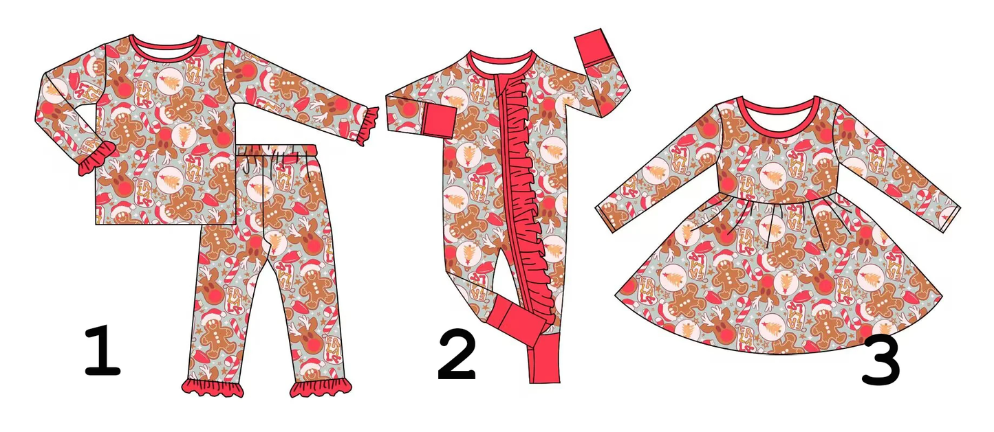 Custom moq 3 MIX SIZE  eta 7/8week moq 5 eta /4/5week  Christmas Cookies Bear Pattern Red Mixed Set