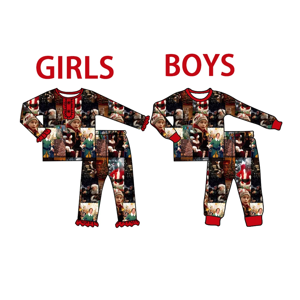 Custom moq 3 each mix size eta 6-8weeks Boys and girls wearing hats in winter Girls red long-sleeved suit