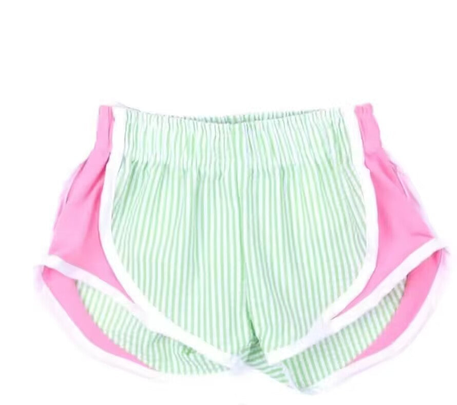 baby girls clothes light green seersucker summer shorts