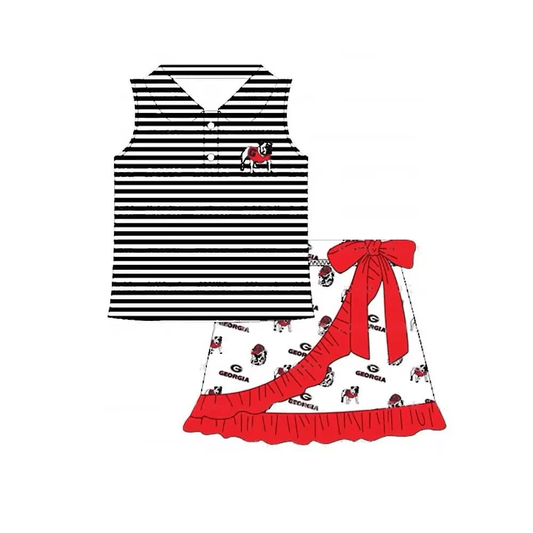 custom moq 3 eta 6/7weeks moq 5 eta 4/5weeks Puppy short sleeve shorts suit skirt