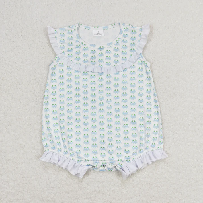 RTS NO MOQ  Baby Girls Boys Crabs Sibling Summer Clothes Sets