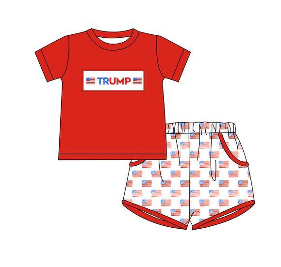 custom moq 5 eta 6-7weeks Red short-sleeved shorts suit