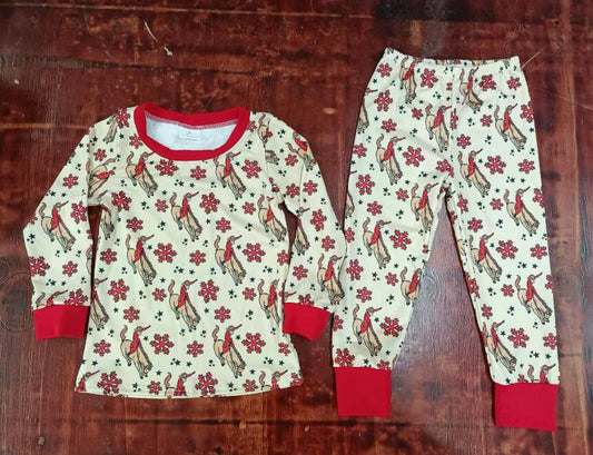 Custom moq 3 eta 6-7weeks Red Snowflake-Riding Long Sleeve Suit