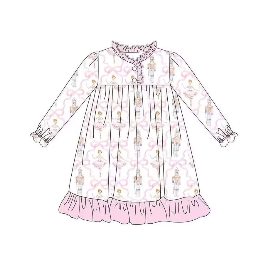 christmas custom moq 5 eta 4-5weeks Christmas Christmas girls nightdress summer long sleeve nightdress