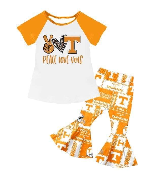 Girls short sleeve long pants Tennessee outfit moq 5