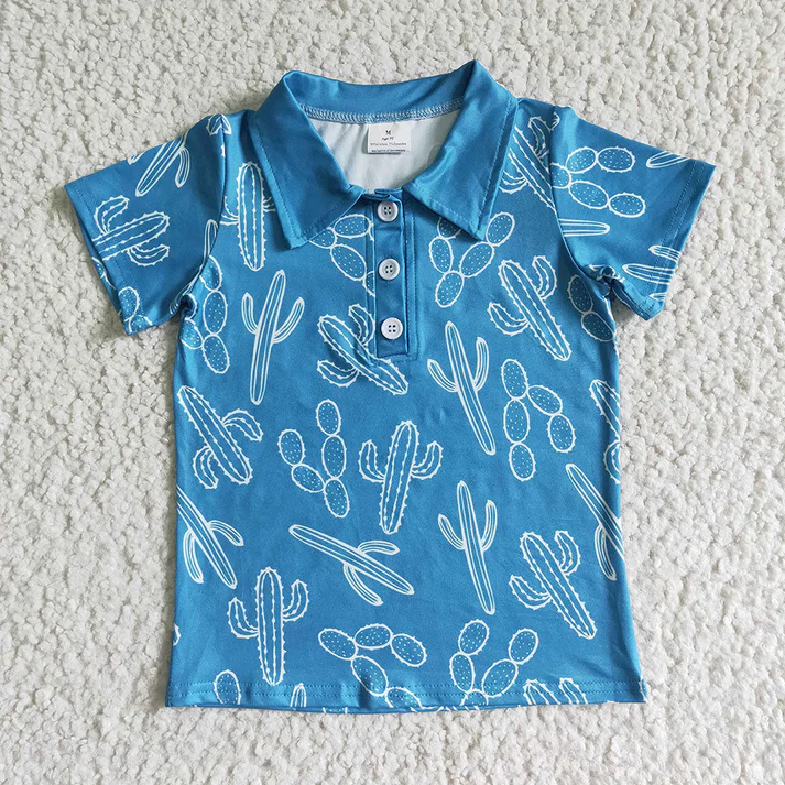RTS Baby Boys Western Sibling Brother Short Sleeve Buttons Pullovers Shirts